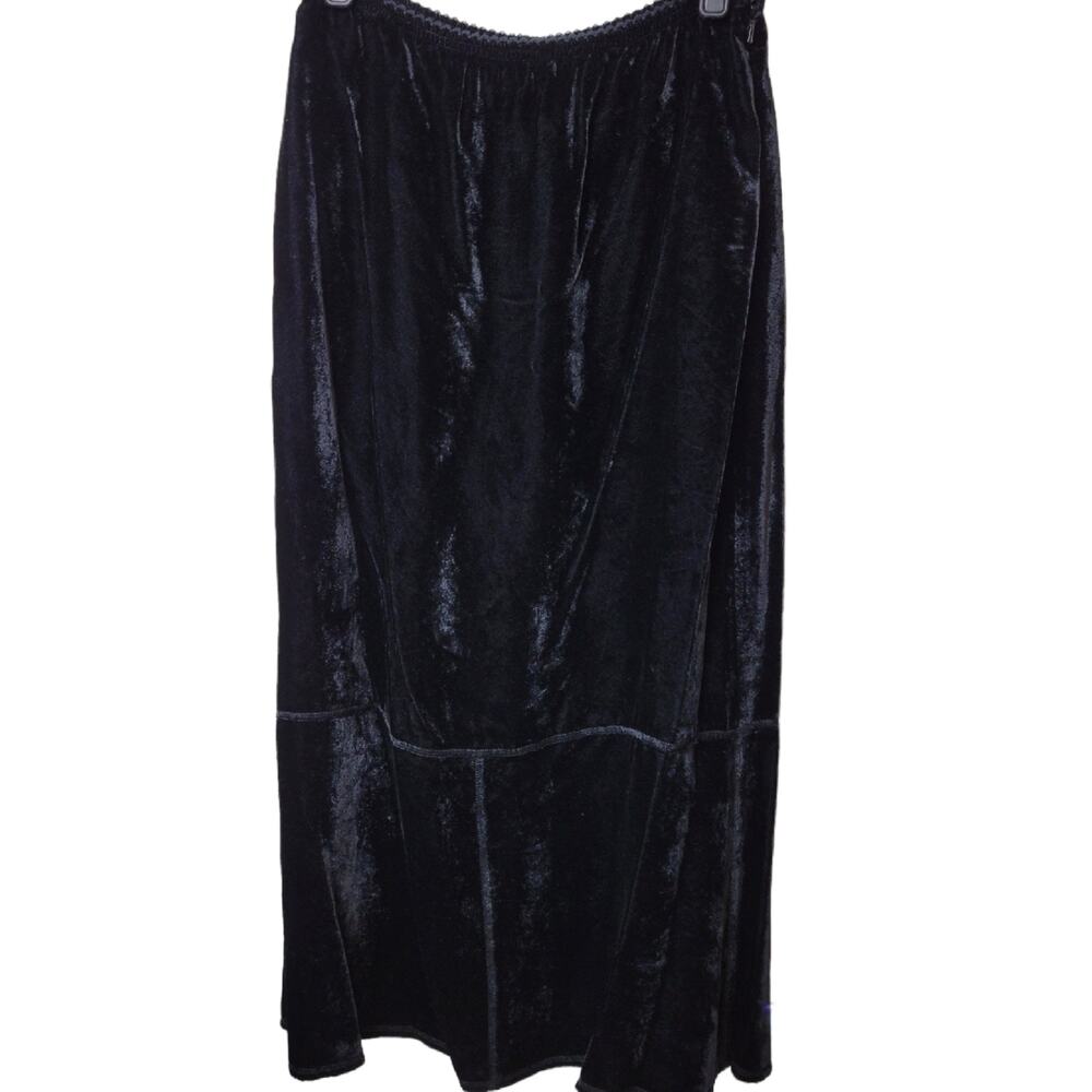 J Jill Petite Maxi Skirt Women's 6P Black Velvet Dark Romantic Goth Fairy NEW